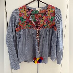 Multicolor Embroidered Women's Top